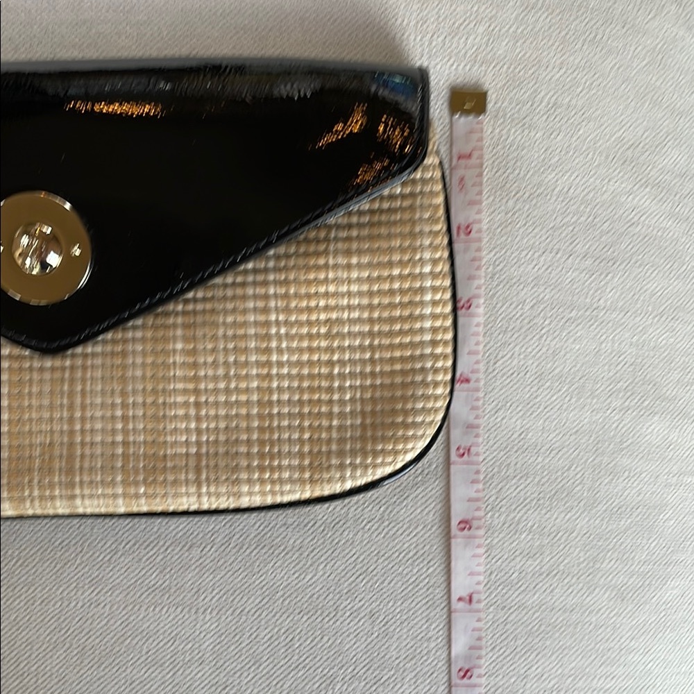 NWT Cole Haan Brielle Wristlet Black Patent/Straw - Picture 6 of 6